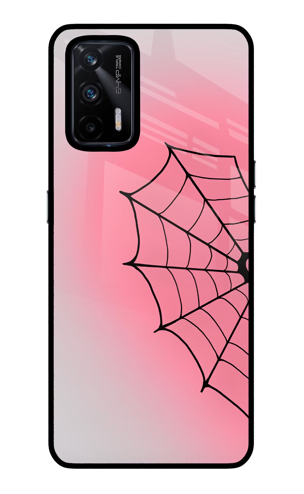 Pink Web Realme X7 Max Glass Case