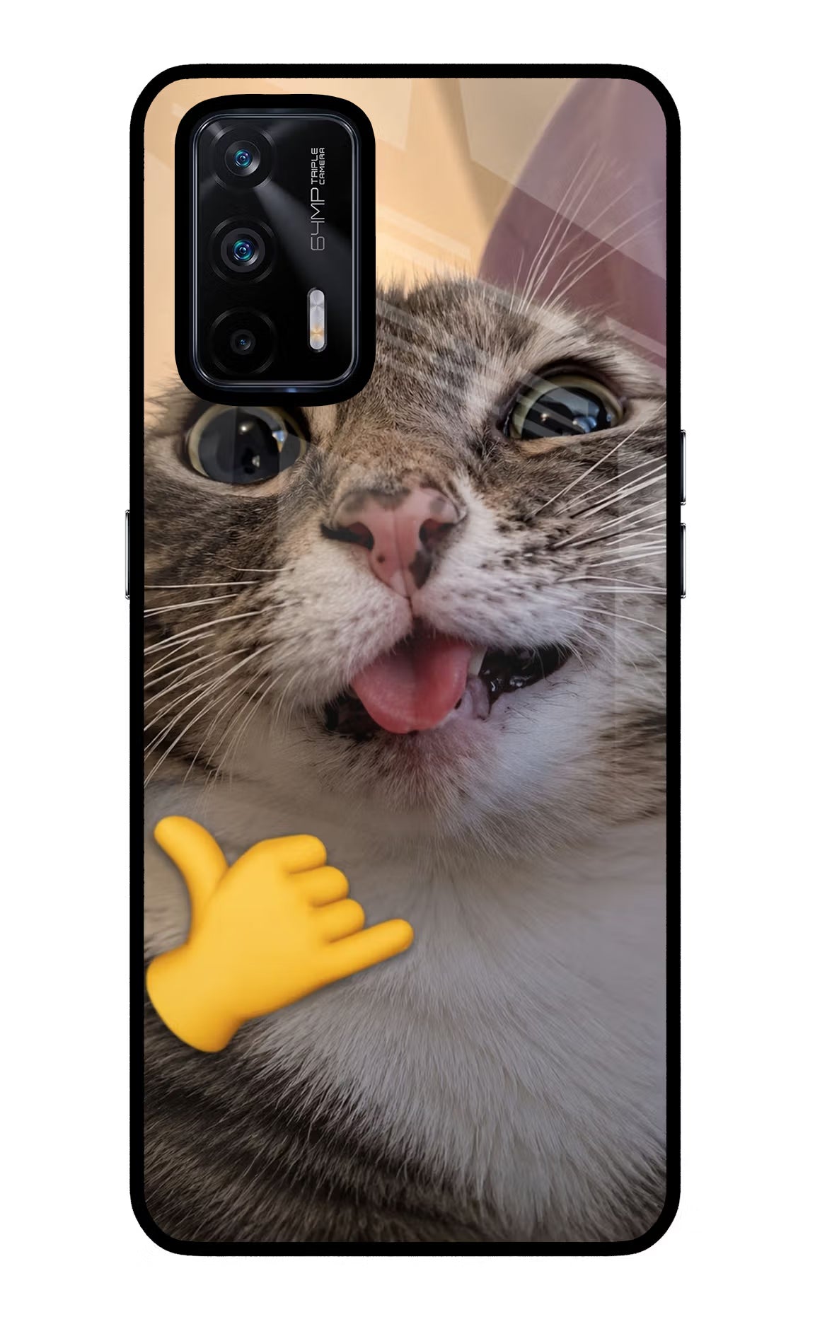 Silly Cat Call Realme X7 Max Glass Case