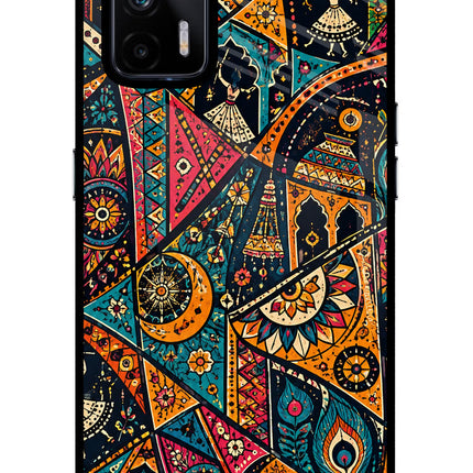 Folk Print Realme X7 Max Glass Case