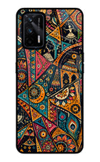 Folk Print Realme X7 Max Glass Case