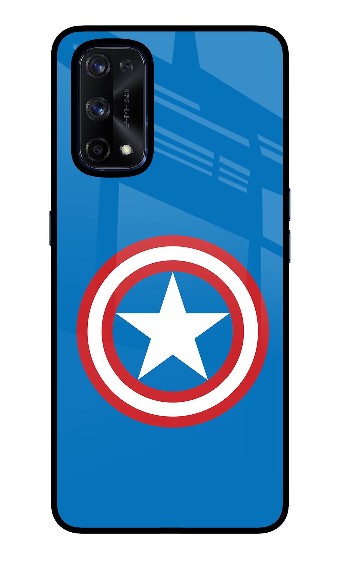 Captain America Logo Realme X7 Pro Glass Case Back Cover by Casekaro