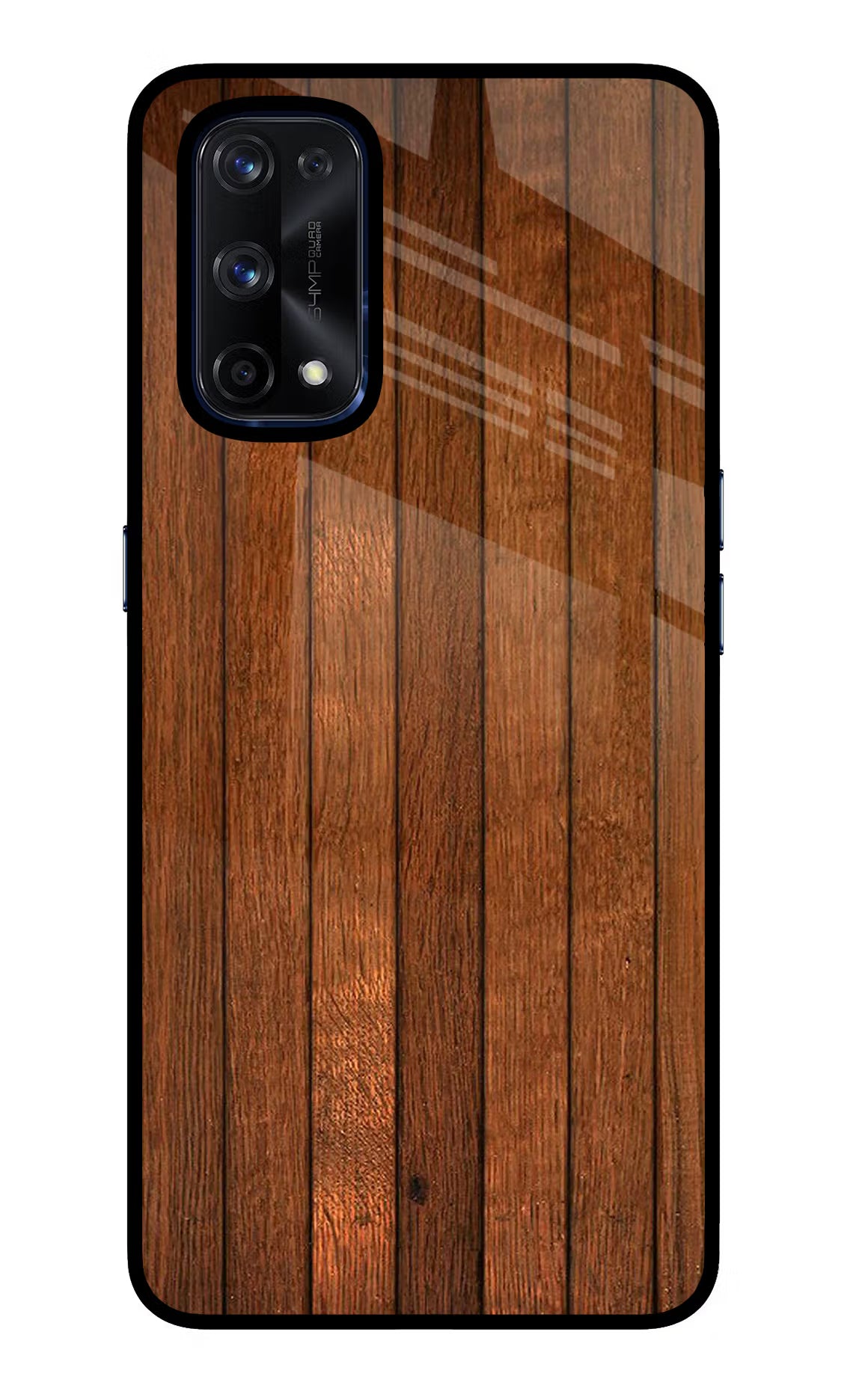 Wooden Artwork Bands Realme X7 Pro Glass Case