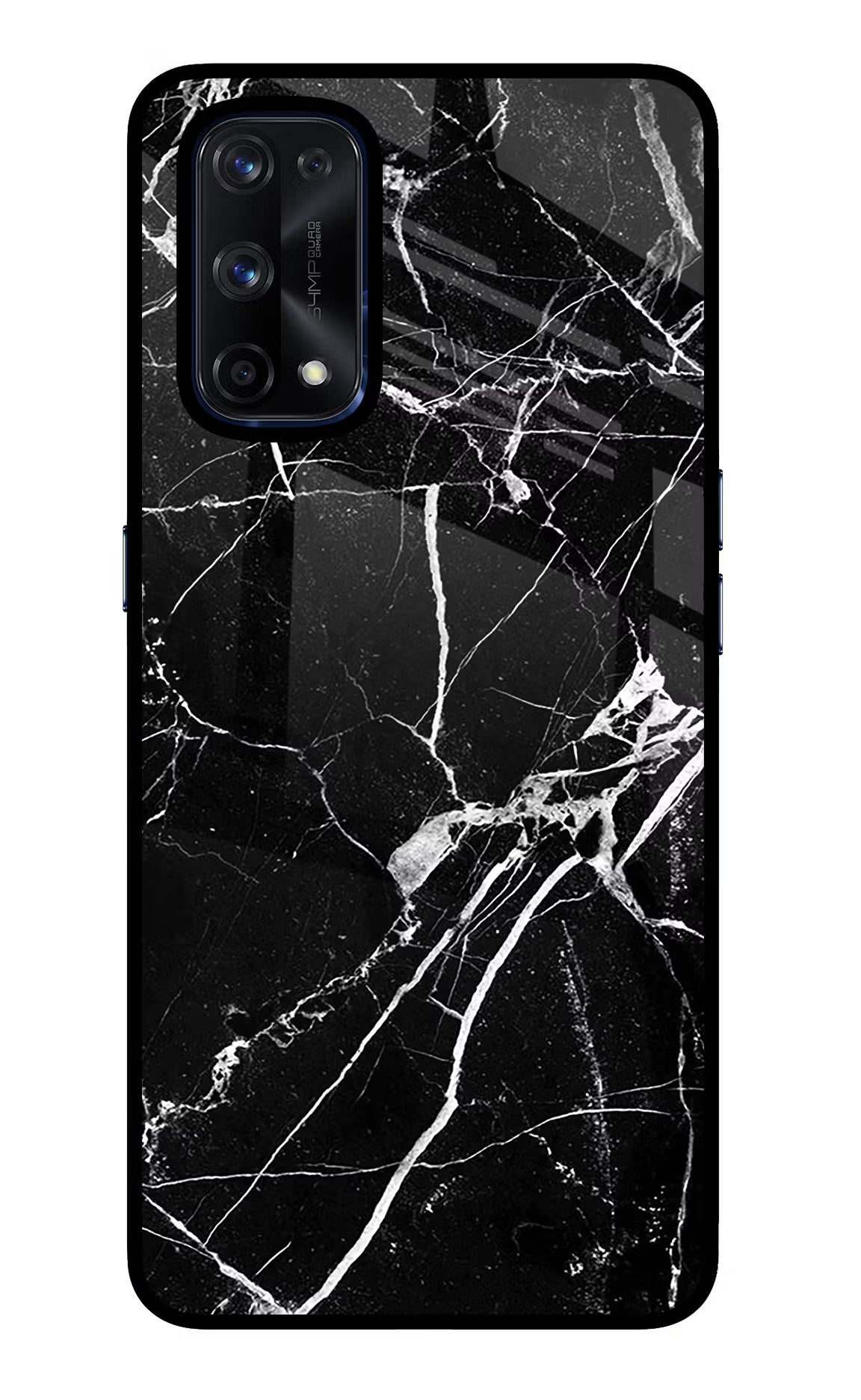 Black Marble Pattern Realme X7 Pro Glass Case Back Cover by Casekaro