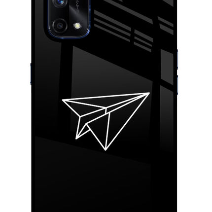 Paper Plane White Realme X7 Pro Glass Case Back Cover by Casekaro