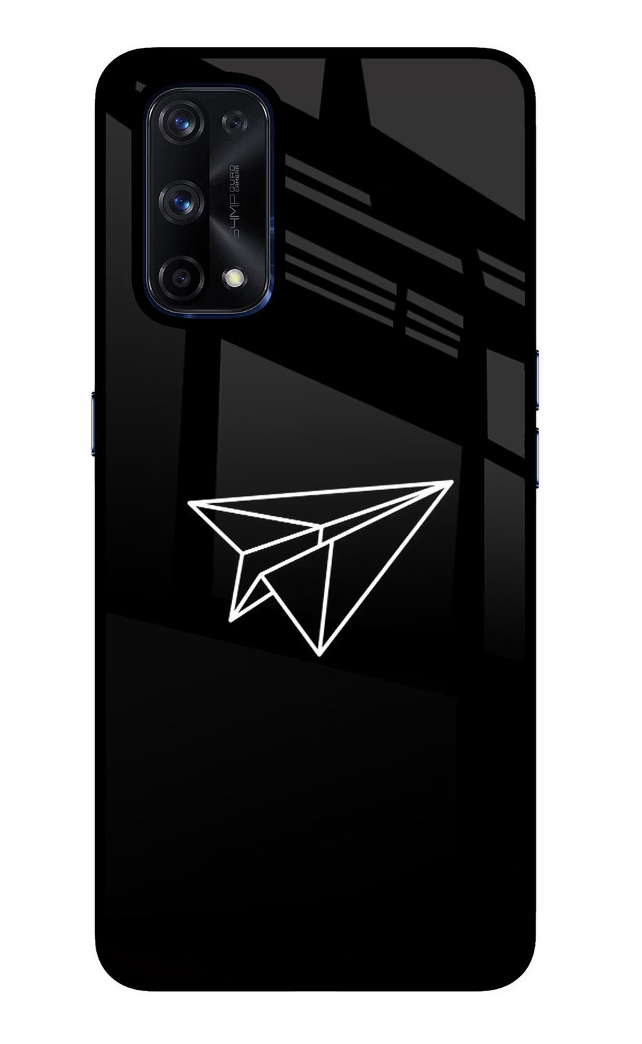 Paper Plane White Realme X7 Pro Back Cover, Glass case