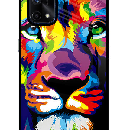 Lion Realme X7 Pro Glass Case Back Cover by Casekaro