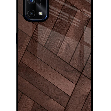Wooden Texture Design Realme X7 Pro Glass Case Back Cover by Casekaro