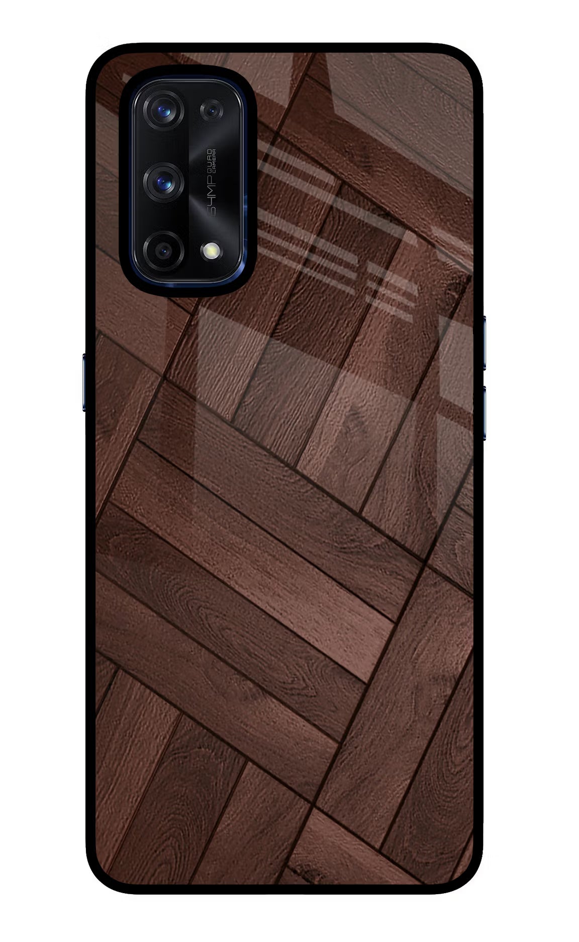 Wooden Texture Design Realme X7 Pro Glass Case Back Cover by Casekaro