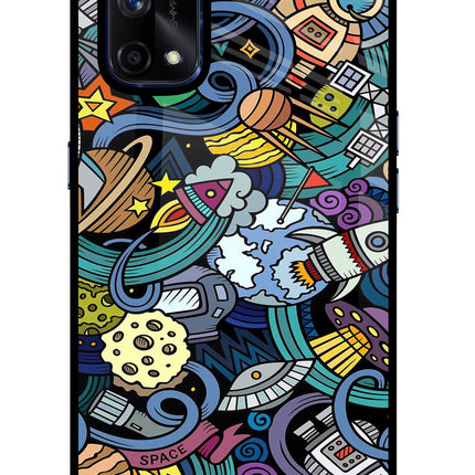 Space Abstract Realme X7 Pro Glass Case Back Cover by Casekaro
