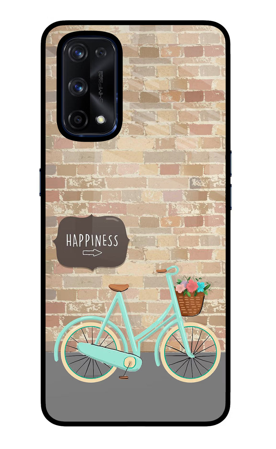 Happiness Artwork Realme X7 Pro Back Cover, Glass case