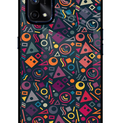 Geometric Abstract Realme X7 Pro Glass Case Back Cover by Casekaro