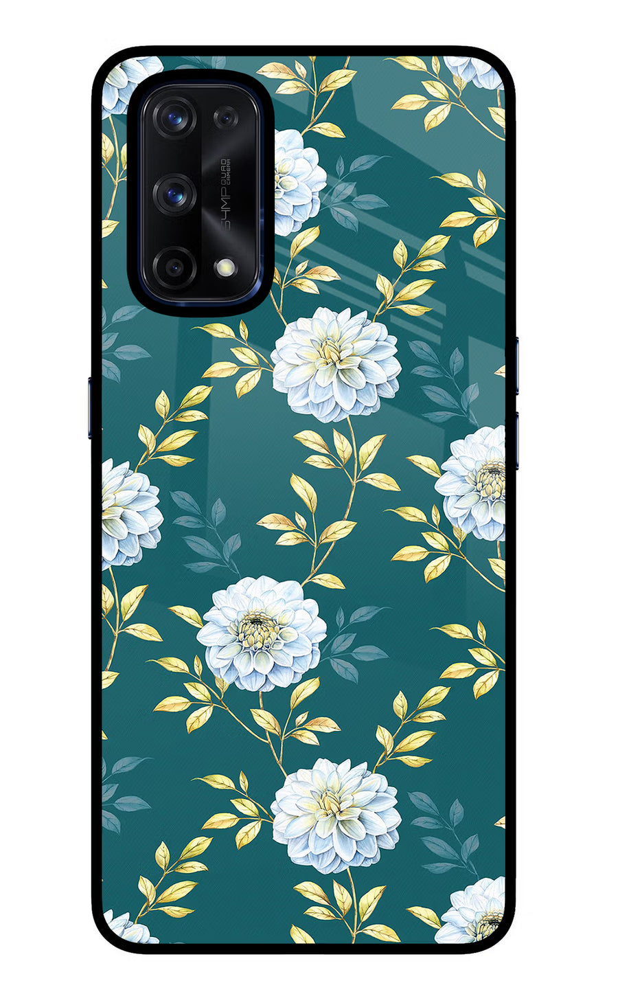 Flowers Realme X7 Pro Back Cover, Glass case