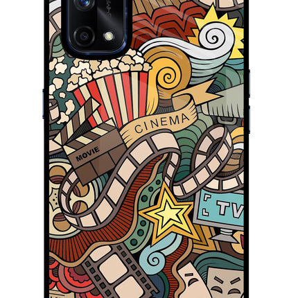 Cinema Abstract Realme X7 Pro Glass Case Back Cover by Casekaro