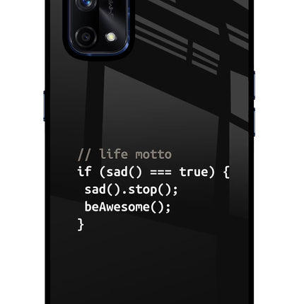 Life Motto Code Realme X7 Pro Glass Case Back Cover by Casekaro