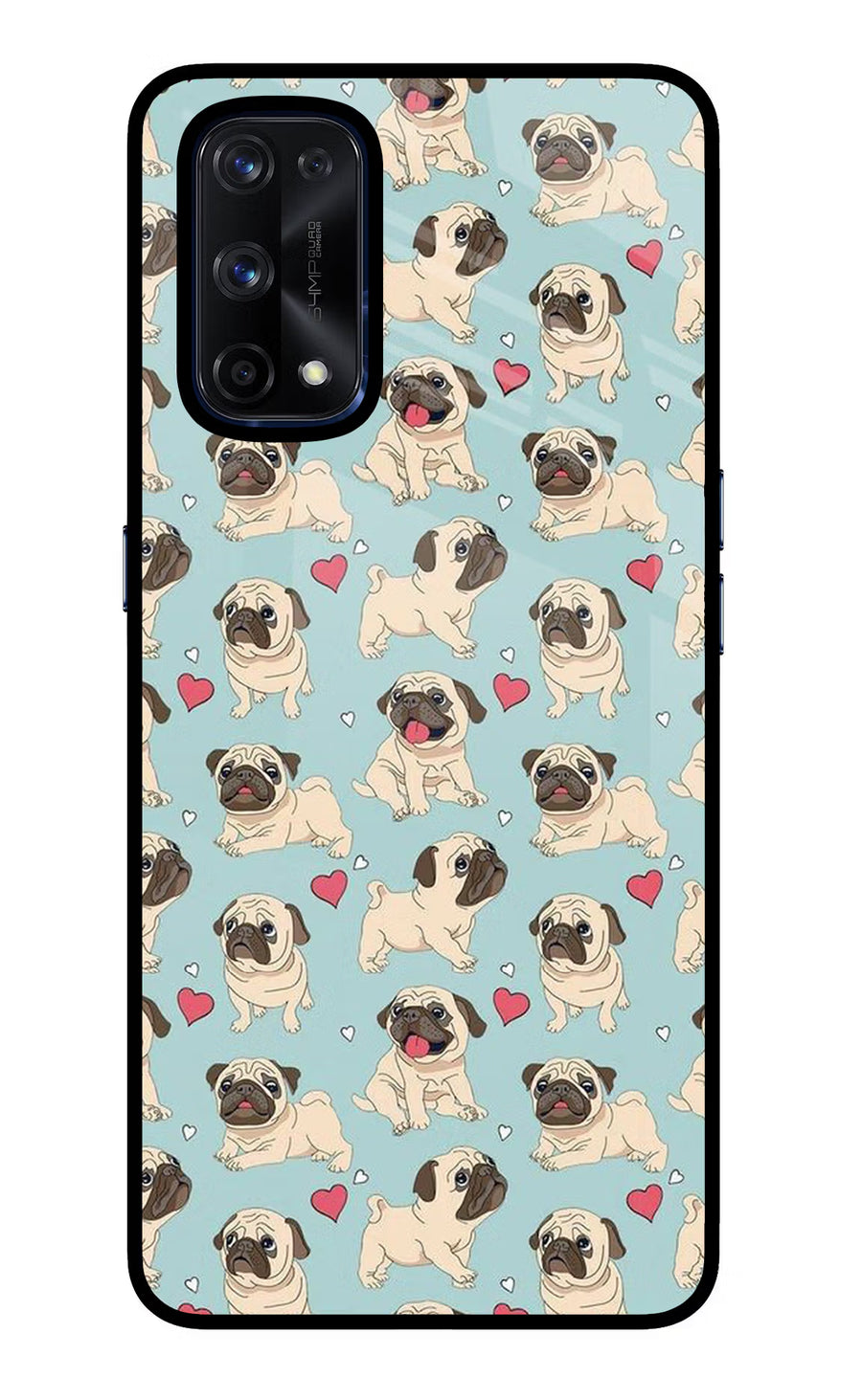 Pug Dog Realme X7 Pro Back Cover, Glass case