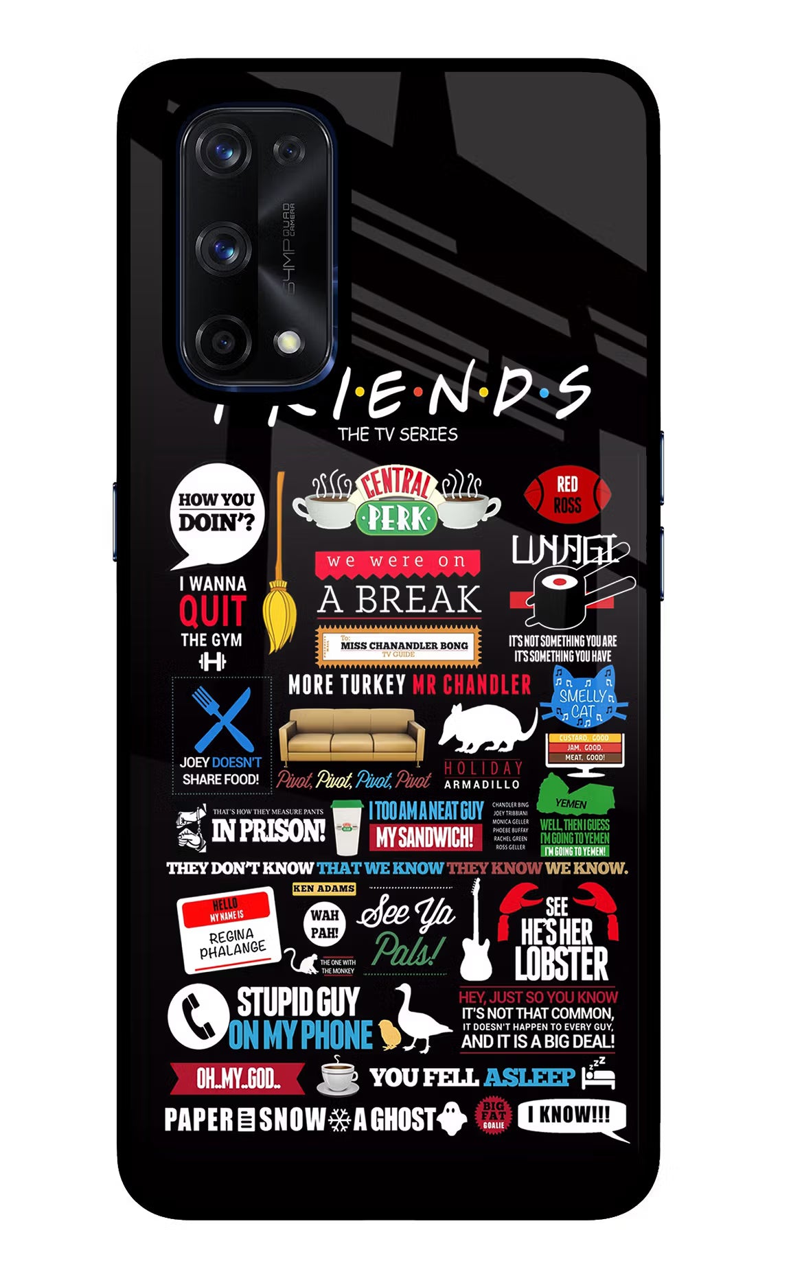 FRIENDS Realme X7 Pro Glass Case Back Cover by Casekaro