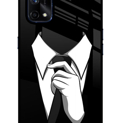 Black Tie Realme X7 Pro Glass Case Back Cover by Casekaro