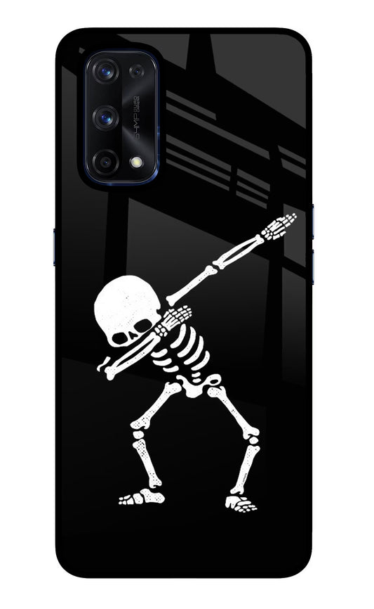 Dabbing Skeleton Art Realme X7 Pro Glass Case