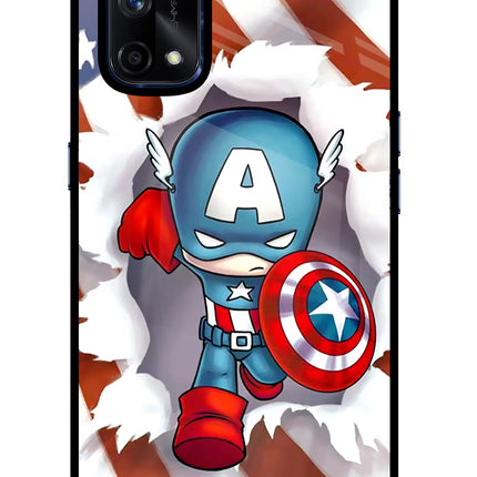 Captain America Realme X7 Pro Glass Case Back Cover by Casekaro