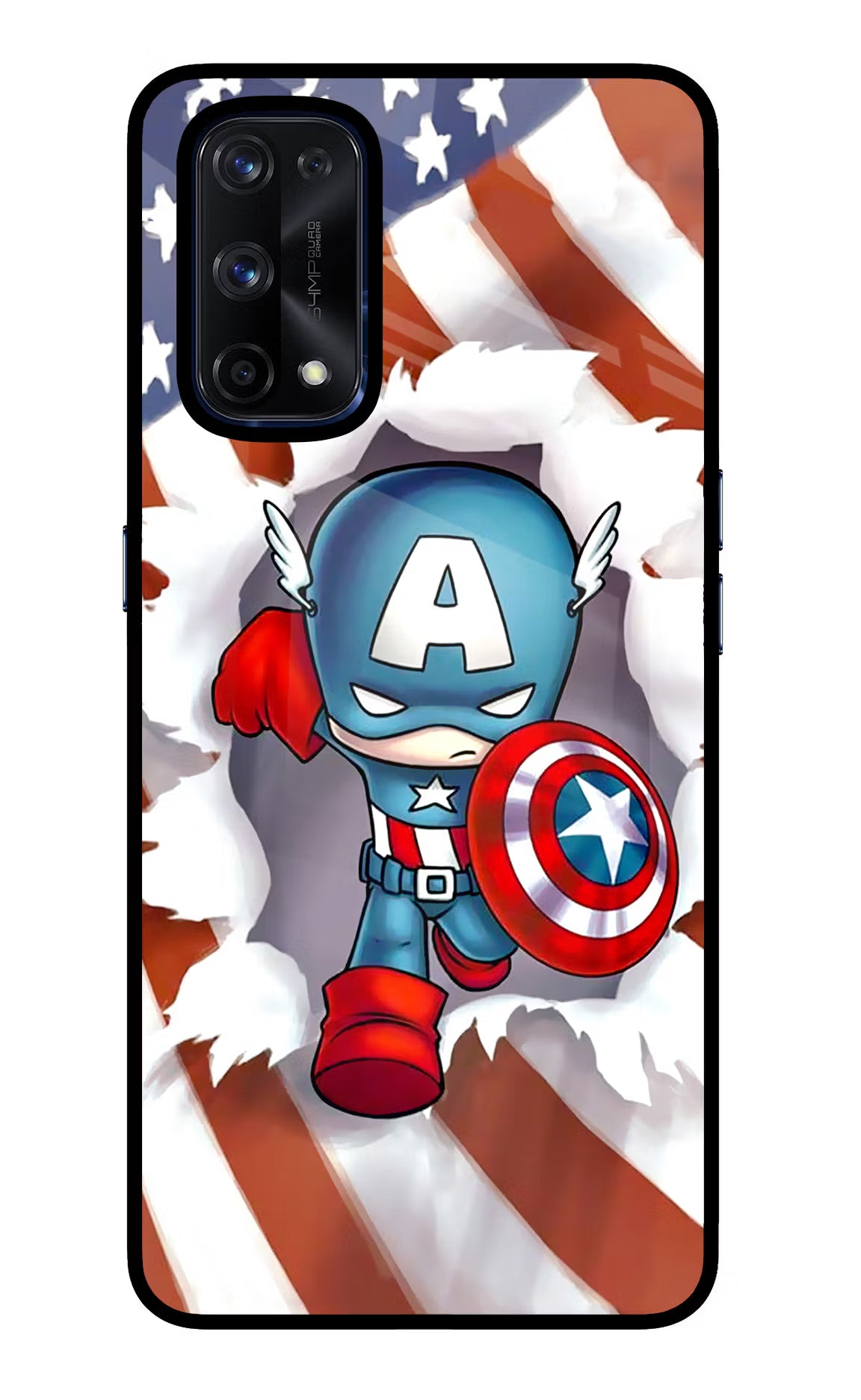 Captain America Realme X7 Pro Glass Case Back Cover by Casekaro