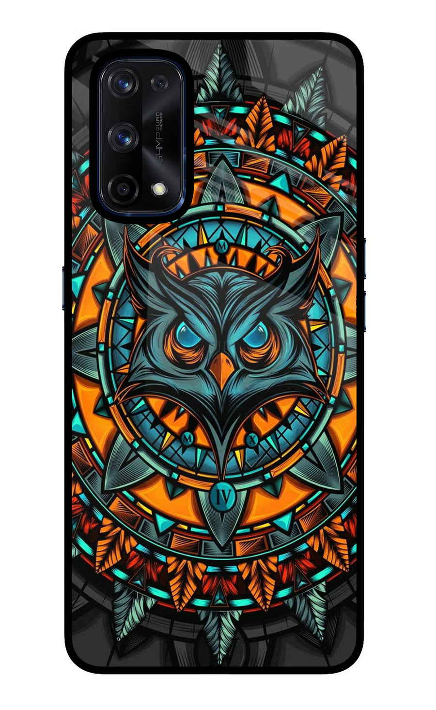 Angry Owl Art Realme X7 Pro Back Cover, Glass case