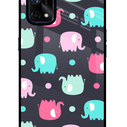 Elephants Realme X7 Pro Glass Case Back Cover by Casekaro