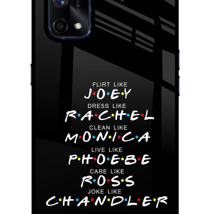 FRIENDS Character Realme X7 Pro Glass Case Back Cover by Casekaro
