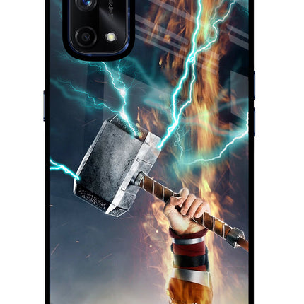 Thor Hammer Mjolnir Realme X7 Pro Glass Case Back Cover by Casekaro