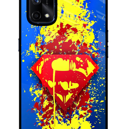 Superman logo Realme X7 Pro Glass Case Back Cover by Casekaro
