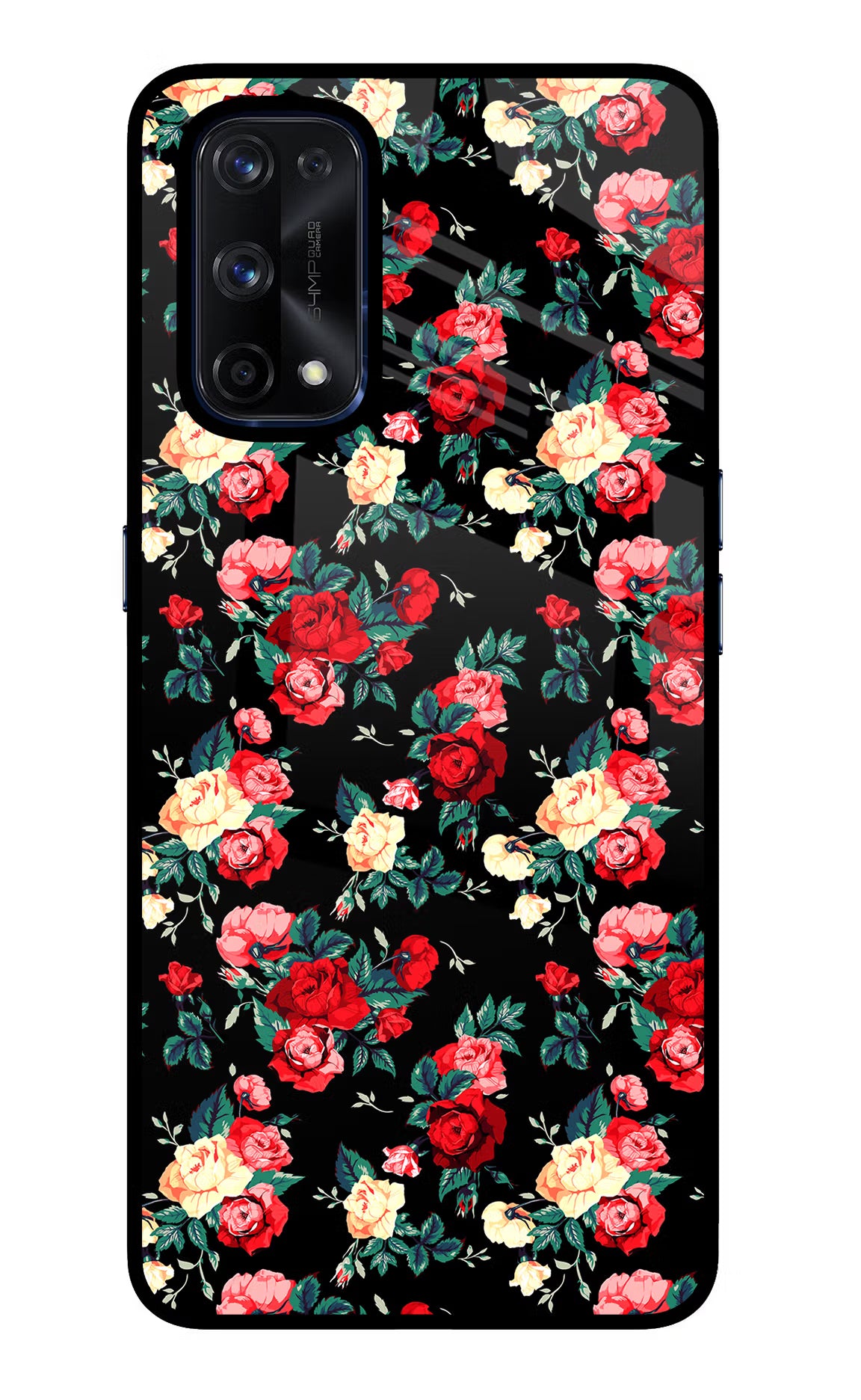 Rose Pattern Realme X7 Pro Glass Case