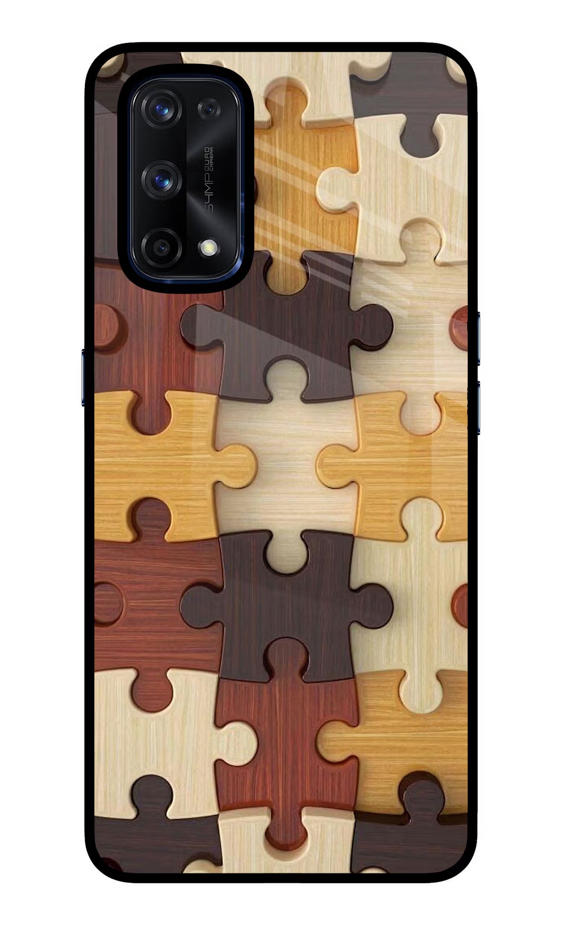 Wooden Puzzle Realme X7 Pro Glass Case