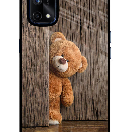 Teddy Wooden Realme X7 Pro Glass Case Back Cover by Casekaro