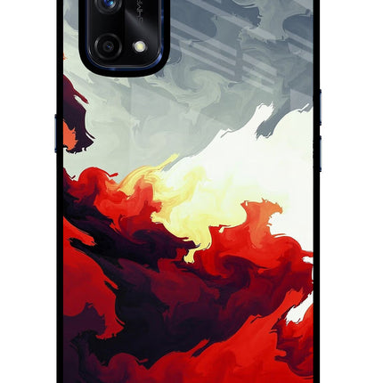 Fire Cloud Realme X7 Pro Glass Case Back Cover by Casekaro