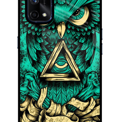 Green Owl Realme X7 Pro Glass Case Back Cover by Casekaro