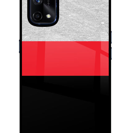 Tri Color Pattern Realme X7 Pro Glass Case Back Cover by Casekaro