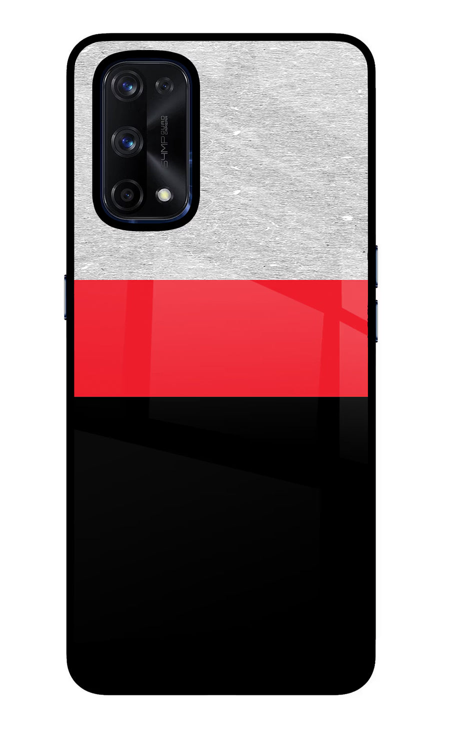 Tri Color Pattern Realme X7 Pro Back Cover, Glass case