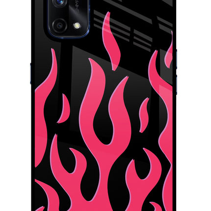 Fire Flames Realme X7 Pro Glass Case Back Cover by Casekaro