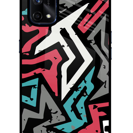 Geometric Graffiti Realme X7 Pro Glass Case Back Cover by Casekaro