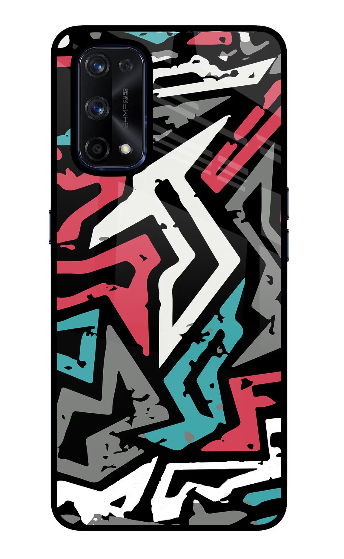 Geometric Graffiti Realme X7 Pro Glass Case Back Cover by Casekaro