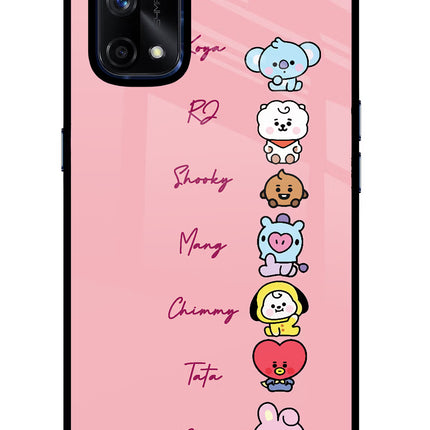 BTS names Realme X7 Pro Glass Case Back Cover by Casekaro