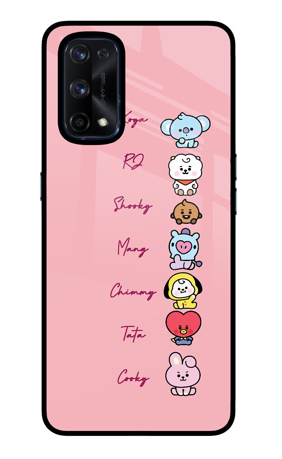 BTS names Realme X7 Pro Glass Case Back Cover by Casekaro