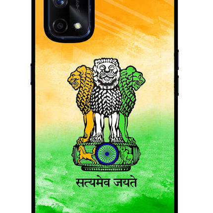 Satyamev Jayate Flag Realme X7 Pro Glass Case Back Cover by Casekaro