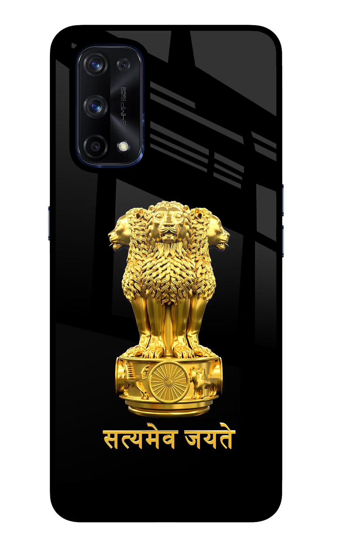 Satyamev Jayate Golden Realme X7 Pro Glass Case