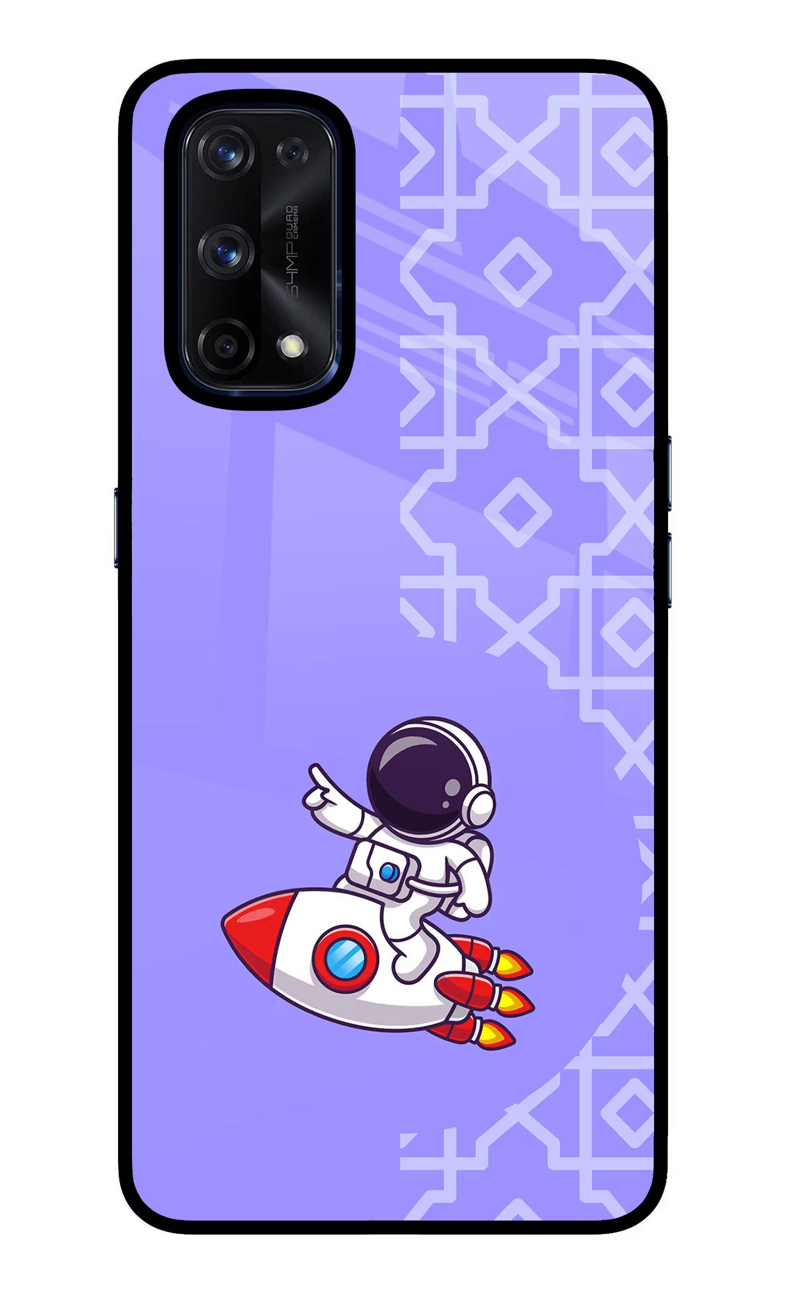 Cute Astronaut Realme X7 Pro Glass Case Back Cover by Casekaro
