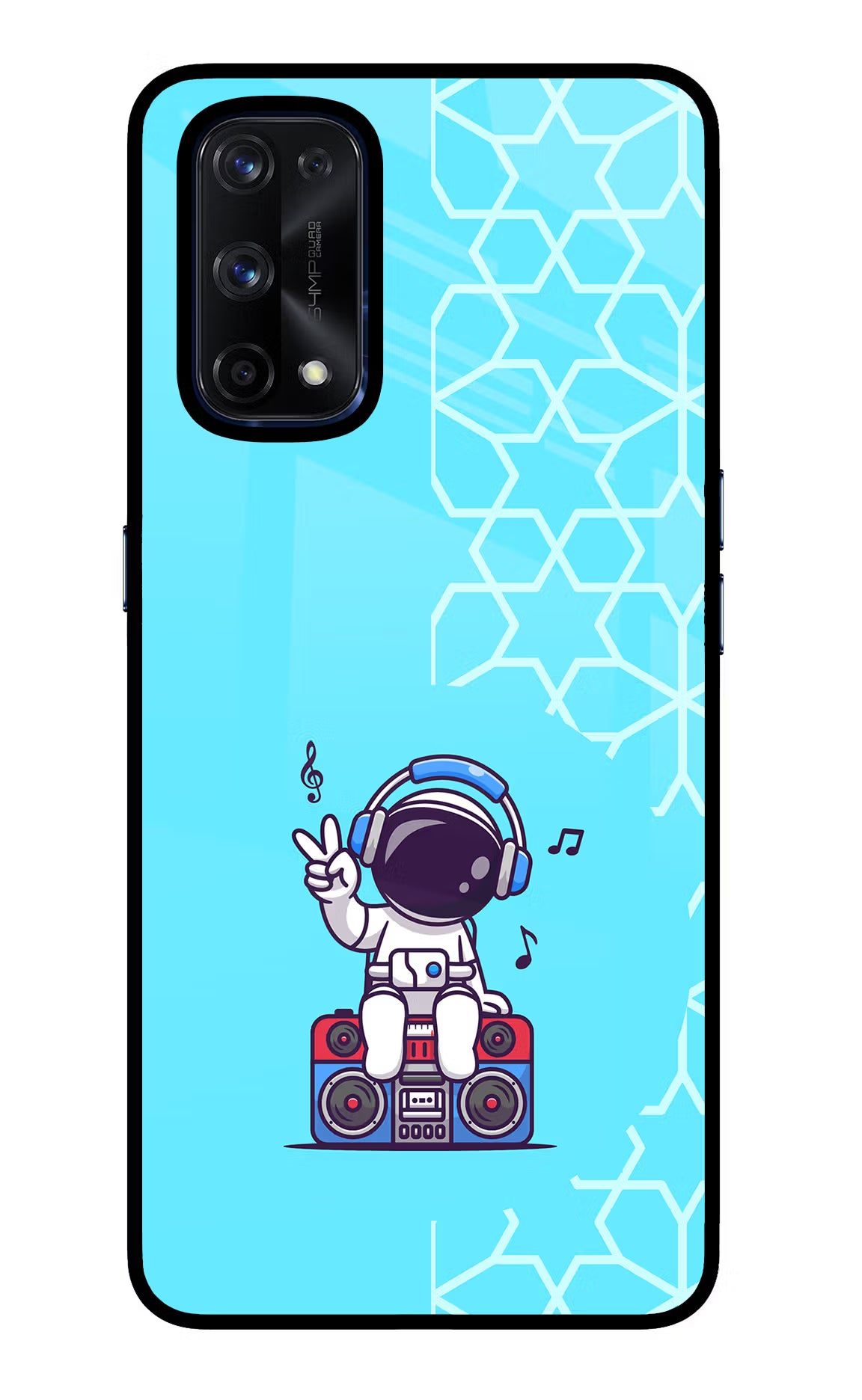 Cute Astronaut Chilling Realme X7 Pro Glass Case
