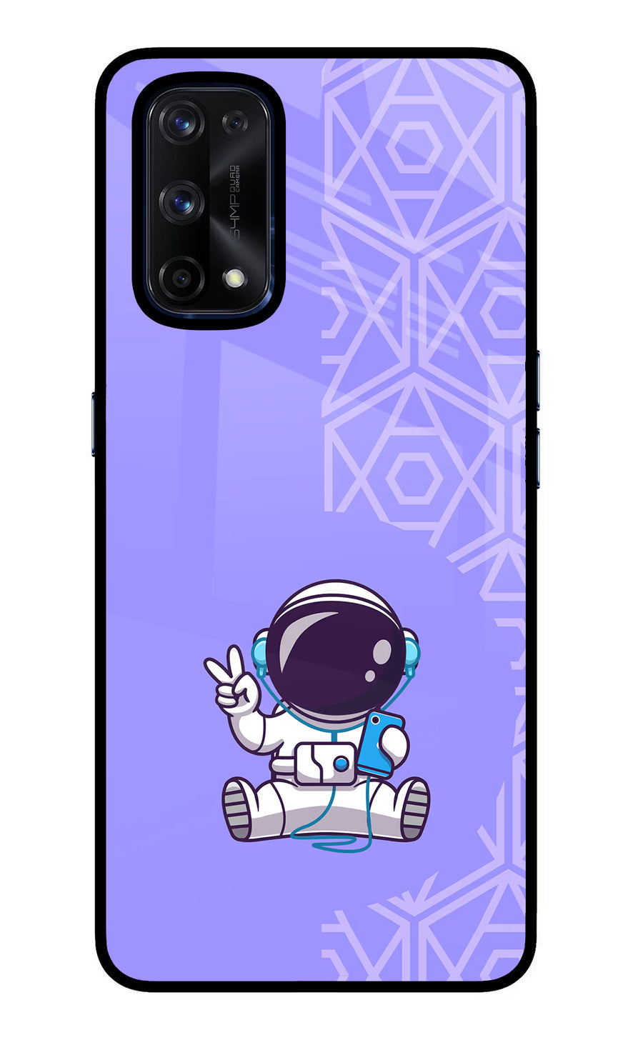 Cute Astronaut Chilling Realme X7 Pro Back Cover, Glass case