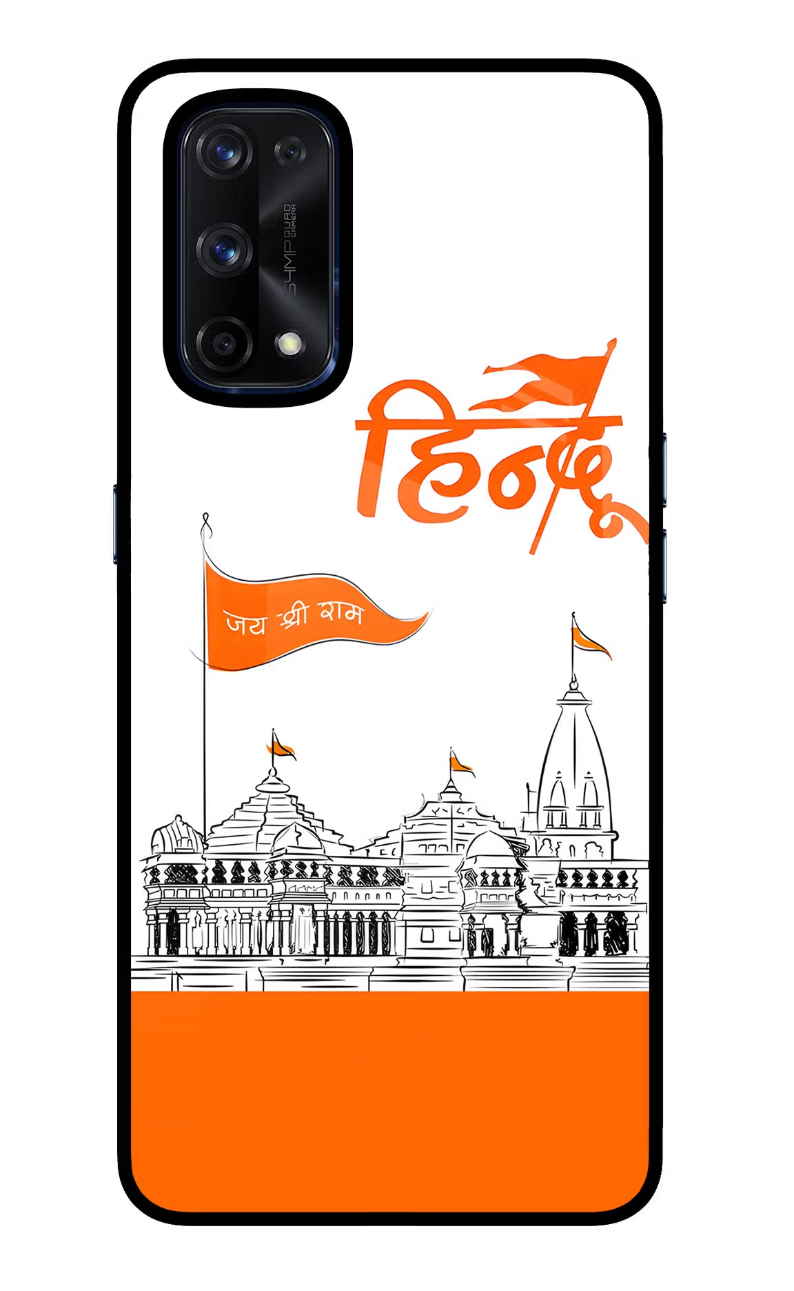 Jai Shree Ram Hindu Realme X7 Pro Glass Case Back Cover by Casekaro