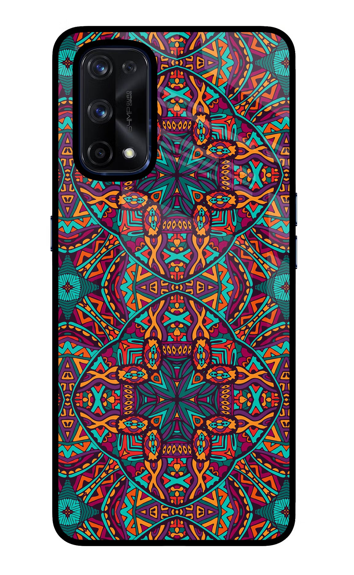 Colour Mandala Realme X7 Pro Glass Case Back Cover by Casekaro