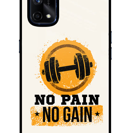 No Pain No Gain Realme X7 Pro Glass Case Back Cover by Casekaro