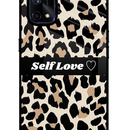 Leopard Print Self Love Realme X7 Pro Glass Case Back Cover by Casekaro